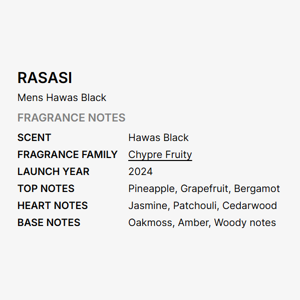 Rasasi Hawas Black EDP 100ML For Men - Image 3